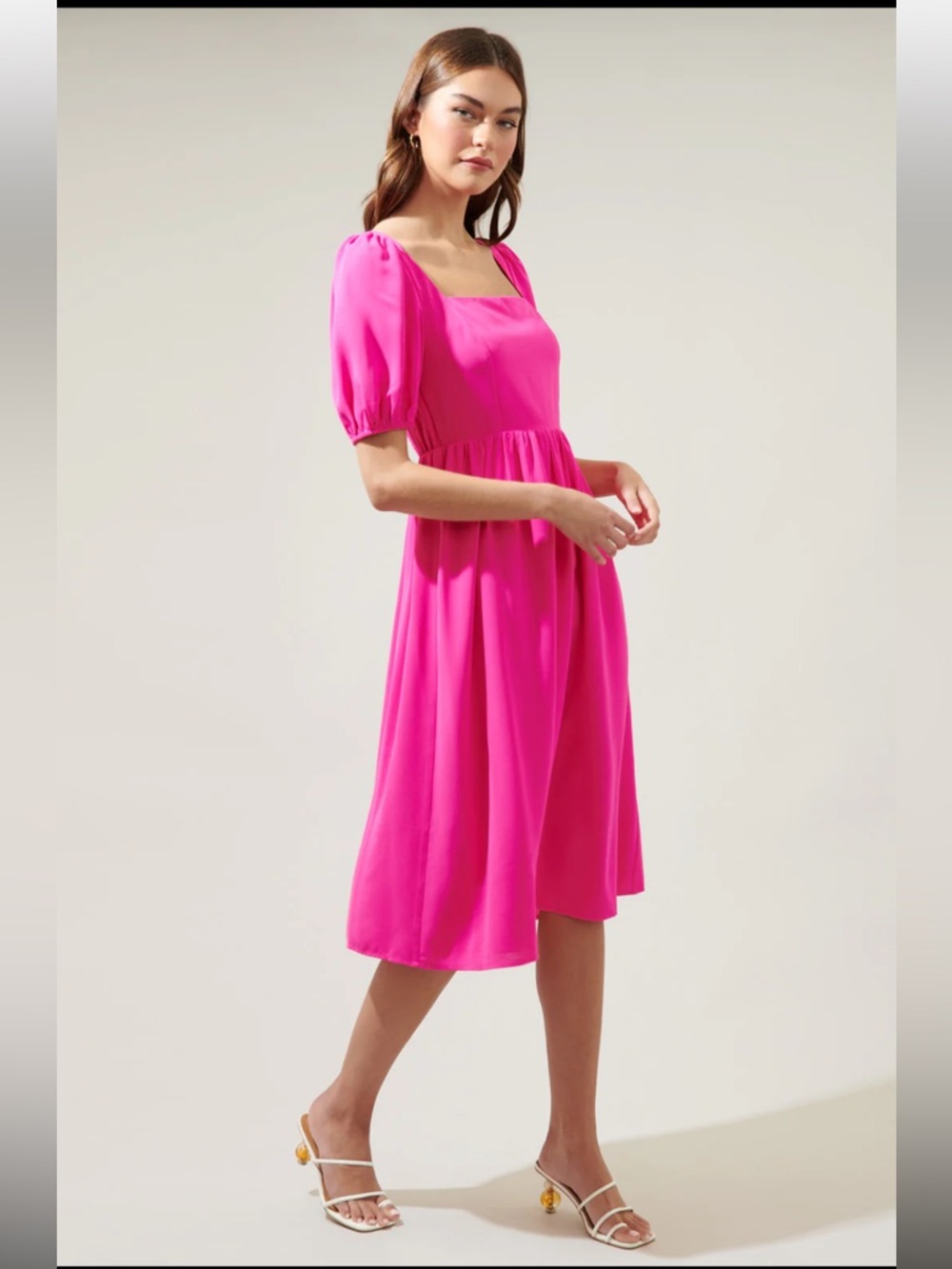 Sugarlips Yvonne Puff Sleeve Midi Dress hot pink size 2x nwt